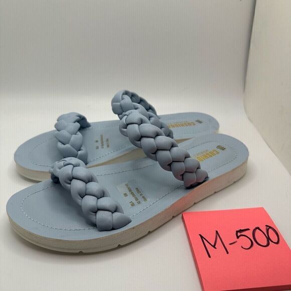 CUSHIONAIRE Women's braided slide sandal +Memory Foam 6.5 BLUE - Picture 3 of 7